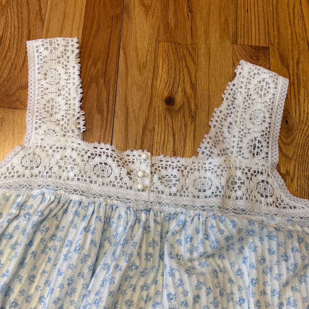 VTG Willow Creek Nightgown & Robe Set Peignoir Floral Lace Prairie style LARGE - Picture 5 of 14